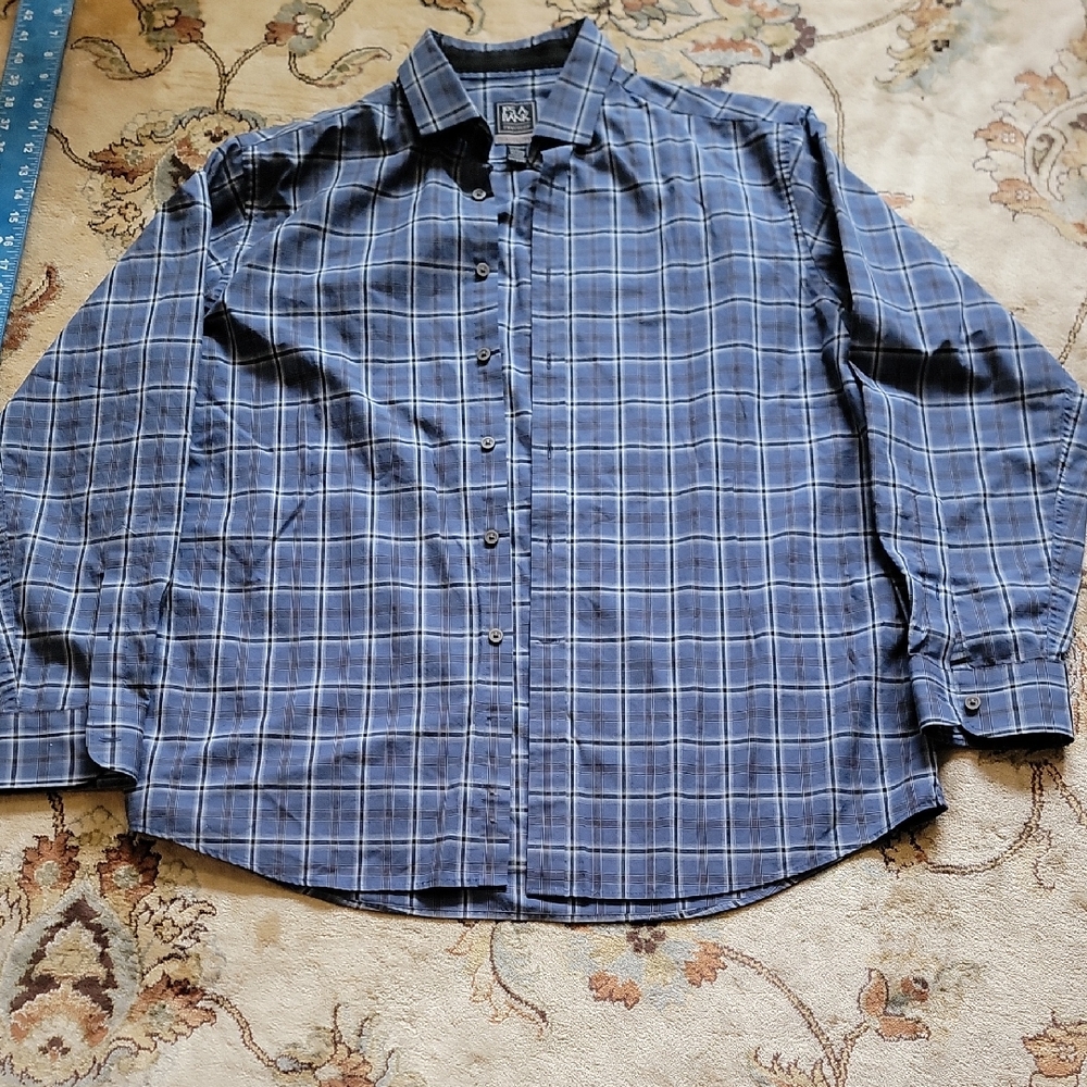 Jos. A. Bank Blue Plaid Casual Button Down Shirt